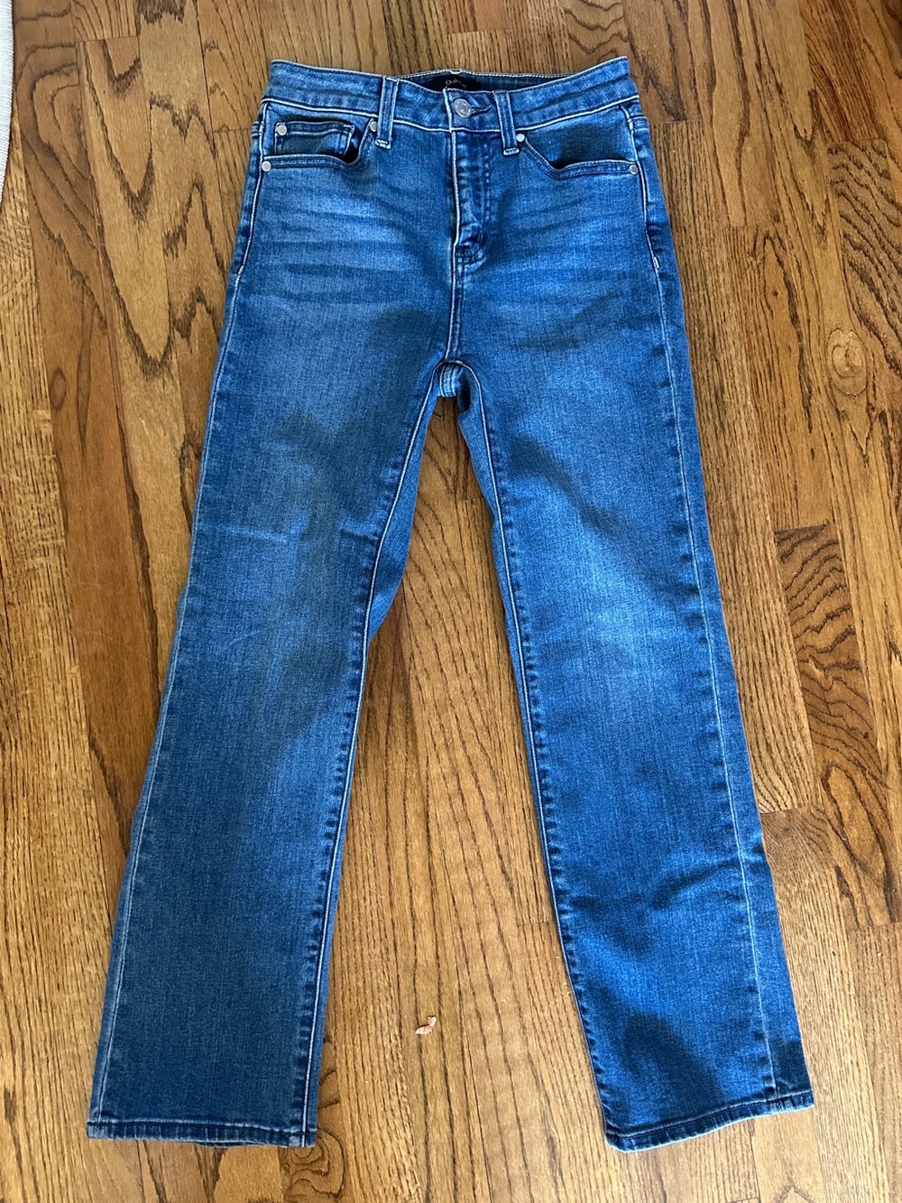Quince Bella Stretch Straight Jeans Seaside Blue Denim Organic Size 26